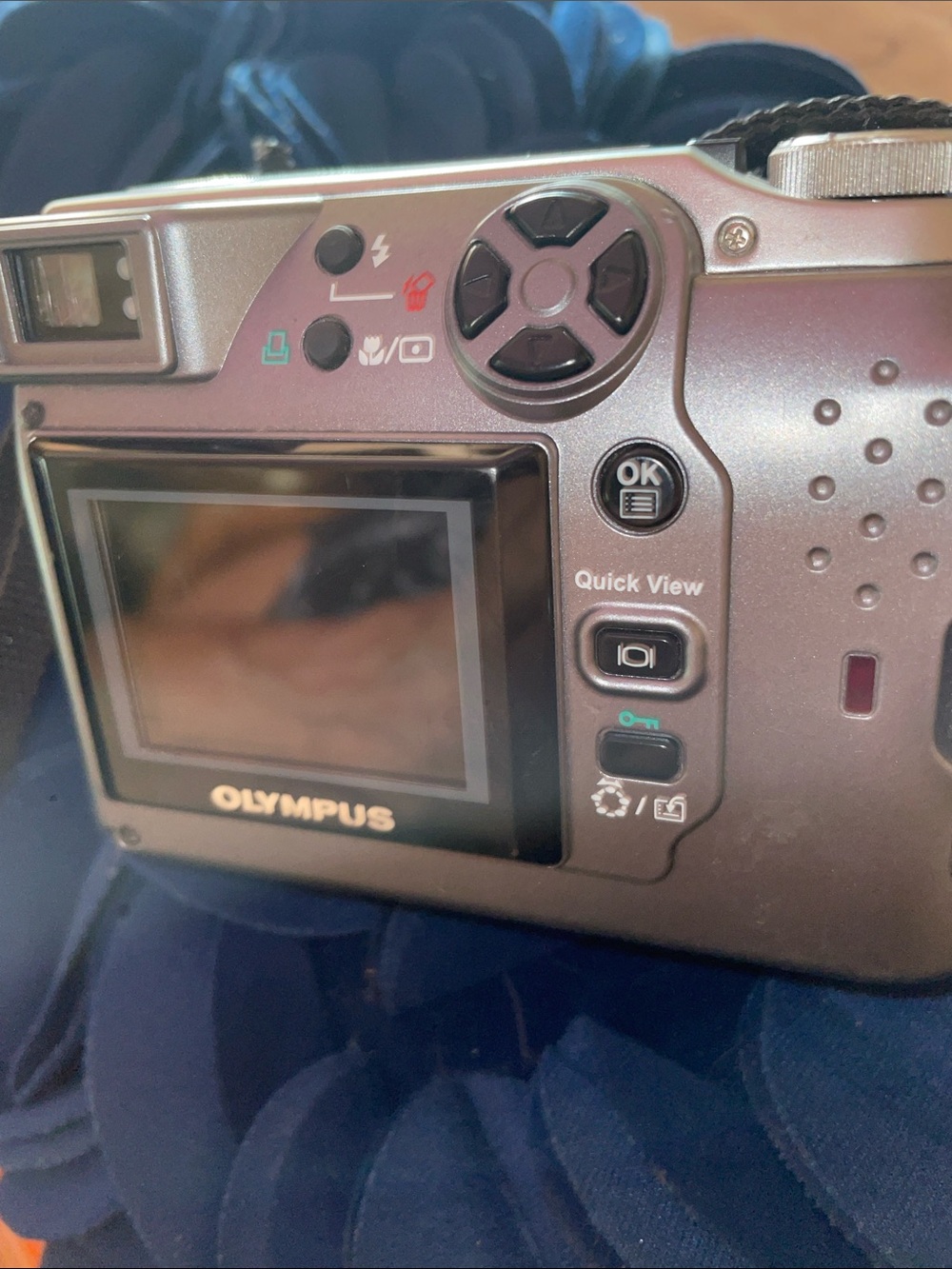 Olympus Silver Digital Camera with Black Lens Ring